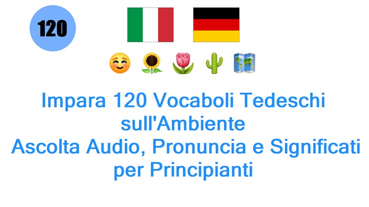 Impara 120 Vocaboli Tedeschi sullAmbiente: Ascolta Audio, Pronuncia e Significati per Principianti